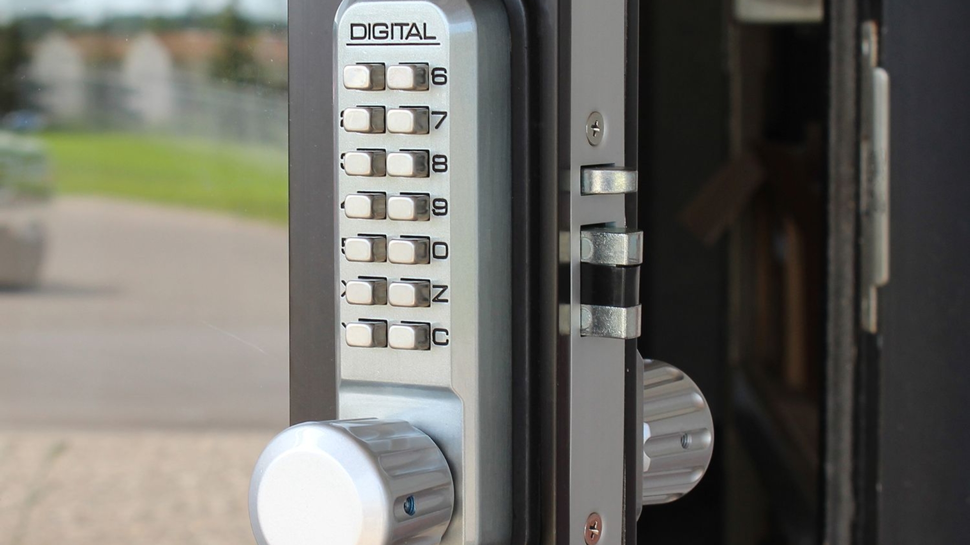 A keypad-type alarm lock