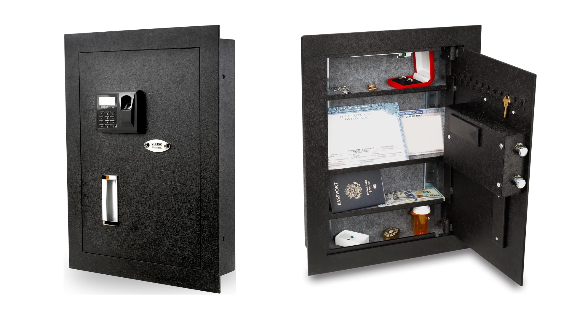 An image showing the outer and inner parts of wall safes