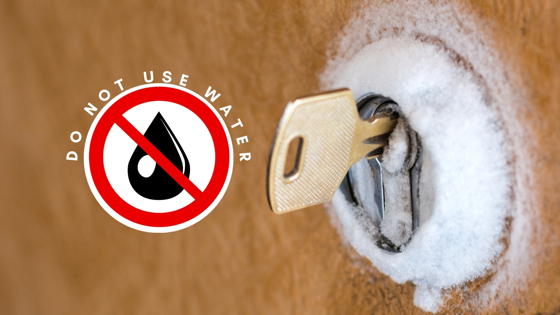 In cold weather, use a de-icing spray to thaw a frozen lock before applying a lock lubricant.